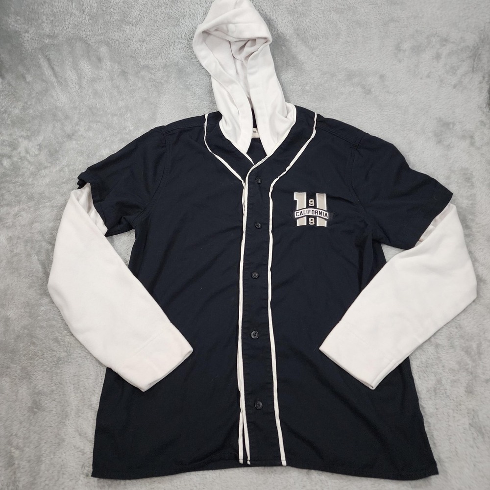 Hollister Shirt Mens Small Hoodie Jersey California 1999‎ Patch Varsity Y2K 90s